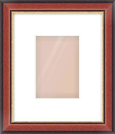 Brown Cushion Frame for 105 × 148mm artwork, with Smooth White Single Mount