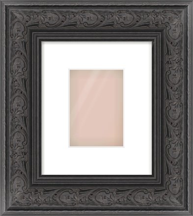 Black Spoon Frame for 105 × 148mm artwork, with Smooth White Single Mount