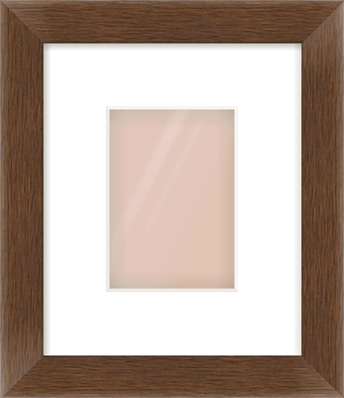 Brown Flat Frame for 105 × 148mm artwork, with Smooth White Single Mount