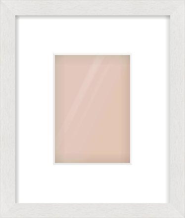 White Flat Frame for 105 × 148mm artwork, with Smooth White Single Mount