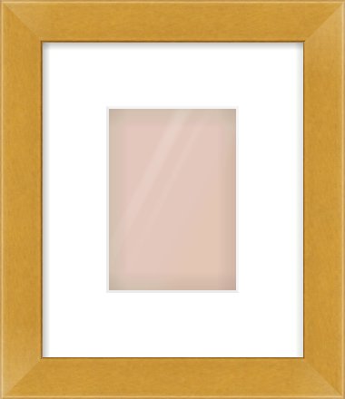 Gold Flat Frame for 105 × 148mm artwork, with Smooth White Single Mount