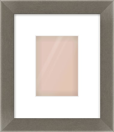 Pewter Flat Frame for 105 × 148mm artwork, with Smooth White Single Mount