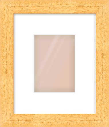 Oak Effect Flat Frame for 105 × 148mm artwork, with Smooth White Single Mount