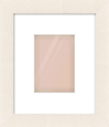 White Flat Frame for 105 × 148mm artwork, with Smooth White Single Mount
