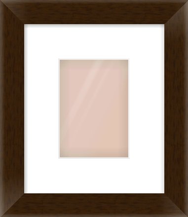 Wenge Stained Flat Frame for 105 × 148mm artwork, with Smooth White Single Mount