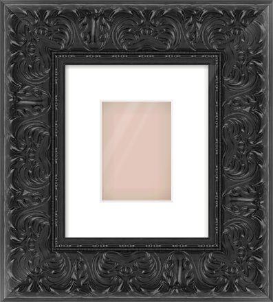Black Scoop Frame for 105 × 148mm artwork, with Smooth White Single Mount