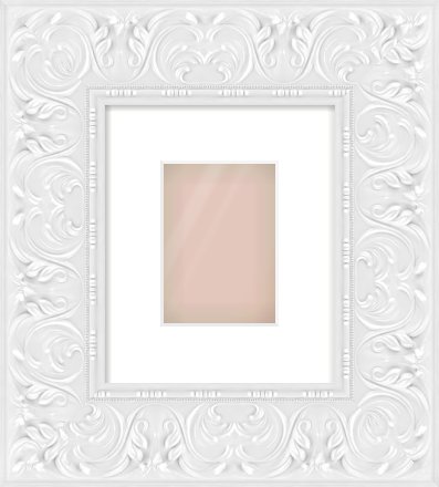White Scoop Frame for 105 × 148mm artwork, with Smooth White Single Mount