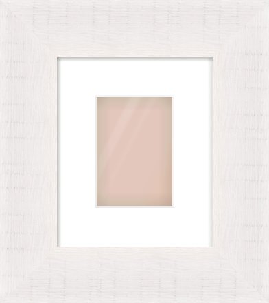 Rough Cut Effect Flat Frame for 105 × 148mm artwork, with Smooth White Single Mount