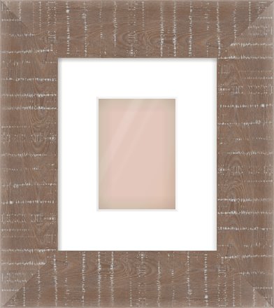 Rough Cut Effect Flat Frame for 105 × 148mm artwork, with Smooth White Single Mount