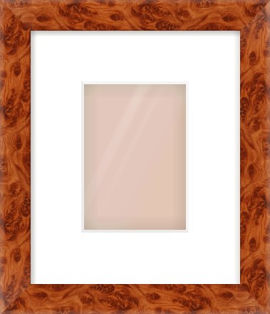 Brown Flat Frame for 105 × 148mm artwork, with Smooth White Single Mount