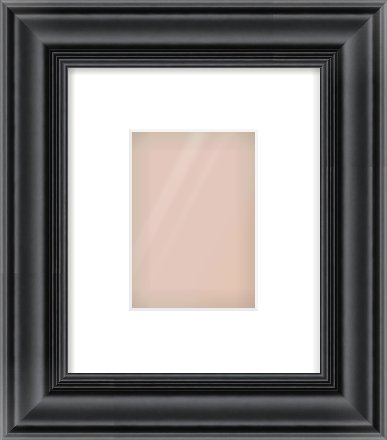 Black Spoon Frame for 105 × 148mm artwork, with Smooth White Single Mount