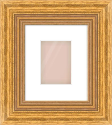 Gold Reverse Frame for 105 × 148mm artwork, with Smooth White Single Mount