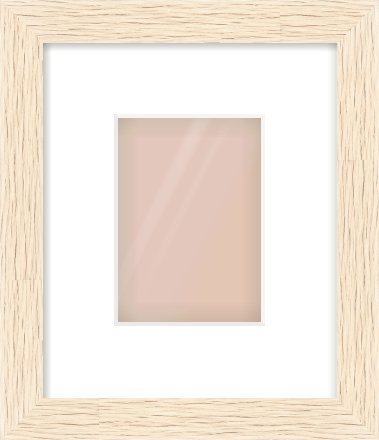 Ivory Flat Frame for 105 × 148mm artwork, with Smooth White Single Mount