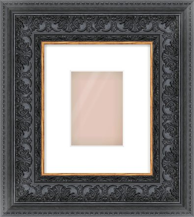 Black Reverse Frame for 105 × 148mm artwork, with Smooth White Single Mount