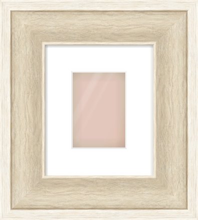 Silver / White Scoop Frame for 105 × 148mm artwork, with Smooth White Single Mount