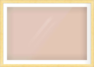 Natural Wood Cushion Frame for 1050 × 700mm artwork, with Smooth White Single Mount