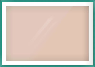 Green Paint Flat Frame for 105 × 70cm artwork, with Smooth White Single Mount