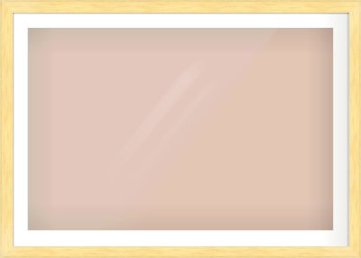 Natural Wood Stepped Flat Frame for 1050 × 700mm artwork, with Smooth White Single Mount