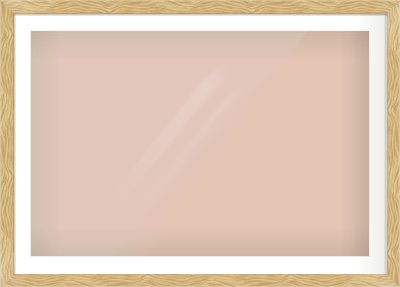 Natural Wood Flat Frame for 1050 × 700mm artwork, with Smooth White Single Mount