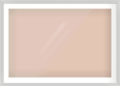 Matte Silver Flat Frame for 1050 × 700mm artwork, with Smooth White Single Mount