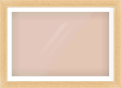 Natural Wood Flat Frame for 1050 × 700mm artwork, with Smooth White Single Mount