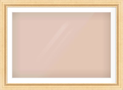 Natural Wood Scoop Frame for 1050 × 700mm artwork, with Smooth White Single Mount