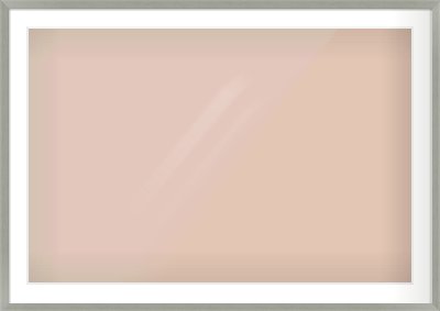 Pale Grey Flat Frame for 1050 × 700mm artwork, with Smooth White Single Mount