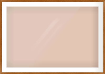 Natural Wood Flat Frame for 1050 × 700mm artwork, with Smooth White Single Mount