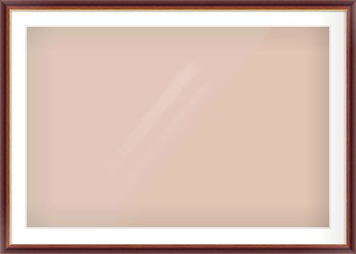 Brown Reverse Frame for 105 × 70cm artwork, with Smooth White Single Mount