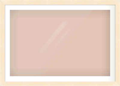 Natural Wood Flat Frame for 1050 × 700mm artwork, with Smooth White Single Mount