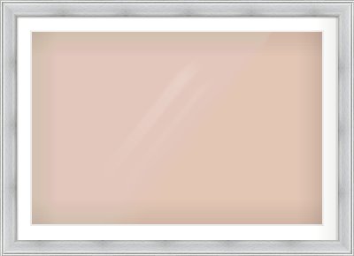Brushed Silver Cushion Frame for 1050 × 700mm artwork, with Smooth White Single Mount