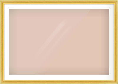Gold Cushion Frame for 1050 × 700mm artwork, with Smooth White Single Mount