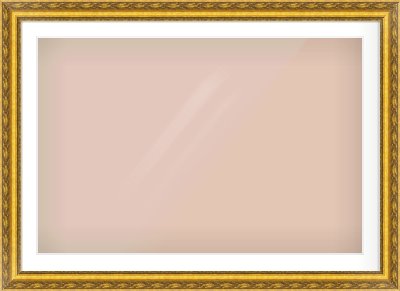 Gold Spoon Frame for 1050 × 700mm artwork, with Smooth White Single Mount