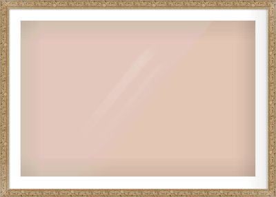 Light Brown Decorative Frame for 105 × 70cm artwork, with Smooth White Single Mount
