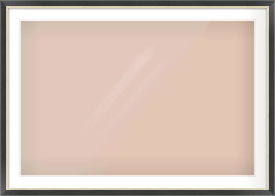 Black/Gold Flat Frame for 1050 × 700mm artwork, with Smooth White Single Mount
