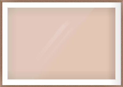 Walnut Flat Frame for 105 × 70cm artwork, with Smooth White Single Mount