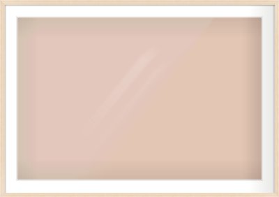 Natural Wood Flat Frame for 1050 × 700mm artwork, with Smooth White Single Mount