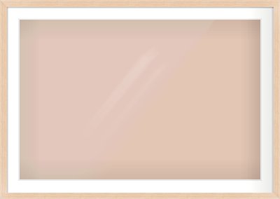 Light Oak Veneer Flat Frame for 1050 × 700mm artwork, with Smooth White Single Mount