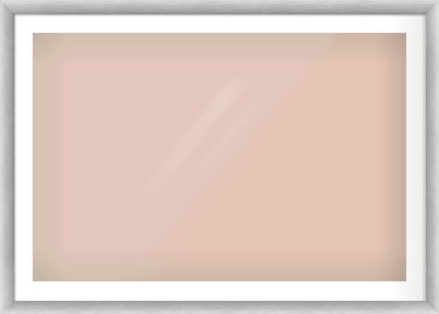 Silver Cushion Frame for 1050 × 700mm artwork, with Smooth White Single Mount