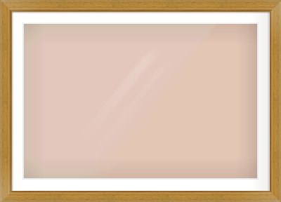 Gold Flat Frame for 1050 × 700mm artwork, with Smooth White Single Mount