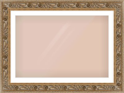 Gold Spoon Frame for 1050 × 700mm artwork, with Smooth White Single Mount