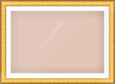 Gold Flat Frame for 1050 × 700mm artwork, with Smooth White Single Mount