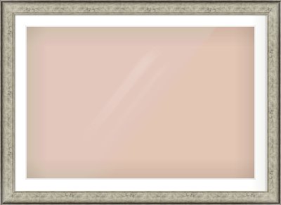 Silver Flat Frame for 1050 × 700mm artwork, with Smooth White Single Mount