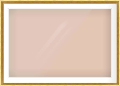 Gold Cushion Frame for 1050 × 700mm artwork, with Smooth White Single Mount