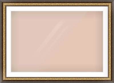 Gold Spoon Frame for 1050 × 700mm artwork, with Smooth White Single Mount