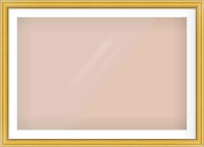 Gold Spoon Frame for 1050 × 700mm artwork, with Smooth White Single Mount