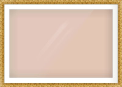 Gold Spoon Frame for 1050 × 700mm artwork, with Smooth White Single Mount