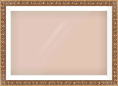 Gold Reverse Frame for 1050 × 700mm artwork, with Smooth White Single Mount