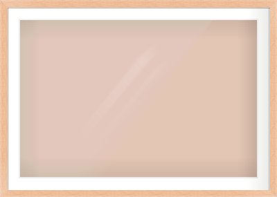 Oak Effect Flat Frame for 1050 × 700mm artwork, with Smooth White Single Mount