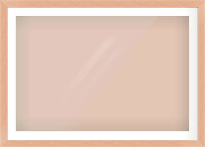 Oak Effect Flat Frame for 1050 × 700mm artwork, with Smooth White Single Mount